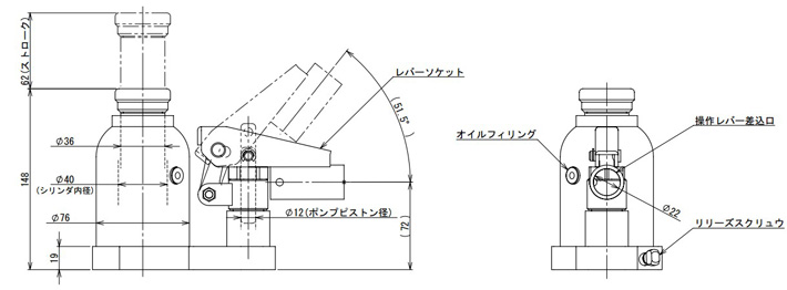 ED-60T低型液压千斤顶结构尺寸图1