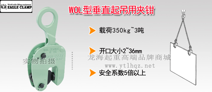 鹰牌WOL型垂直起吊用夹钳