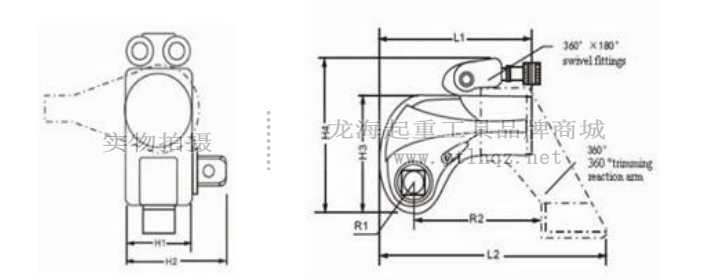 驱动型液压扭矩扳手尺寸图